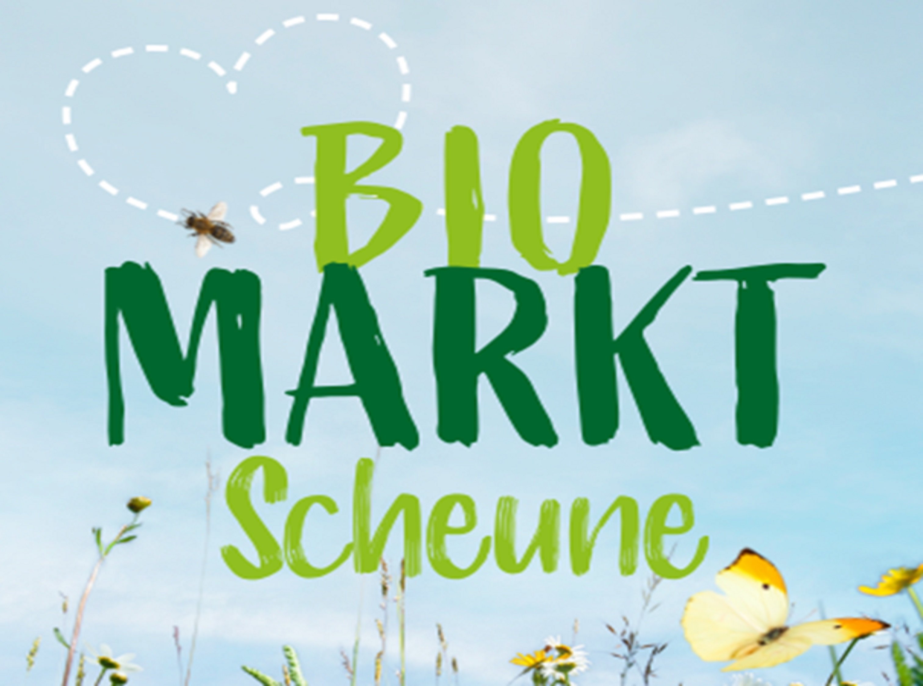 Schild Bio Markt Scheune