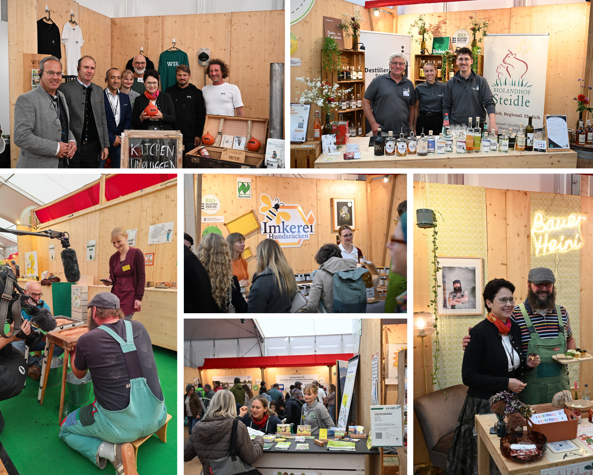 Collage verschiedener Bilder aus der Bio-Markthalle