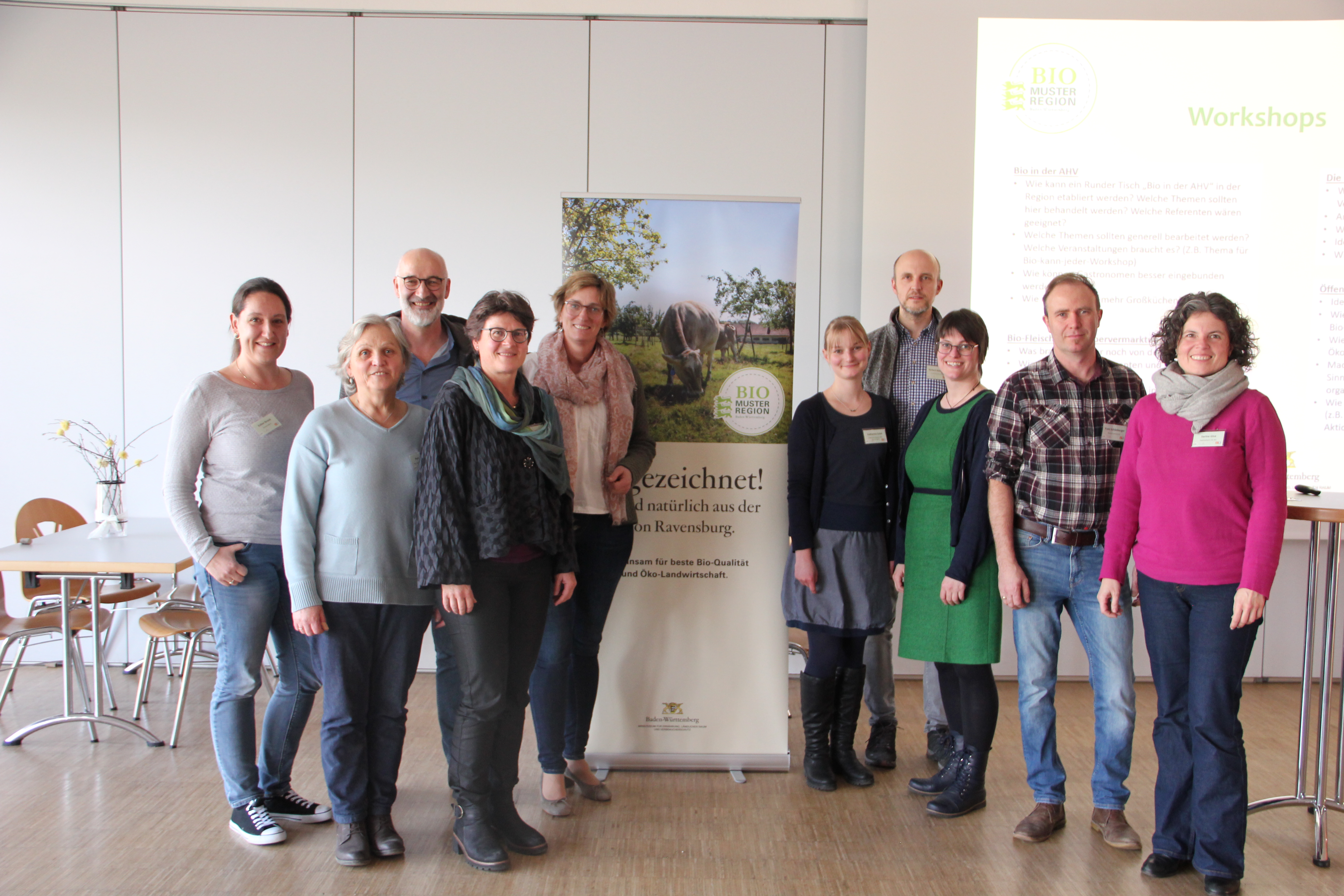 Lenkungsgruppe, Regionalmanagerin und Koordinatorin der Bio-Musterregion