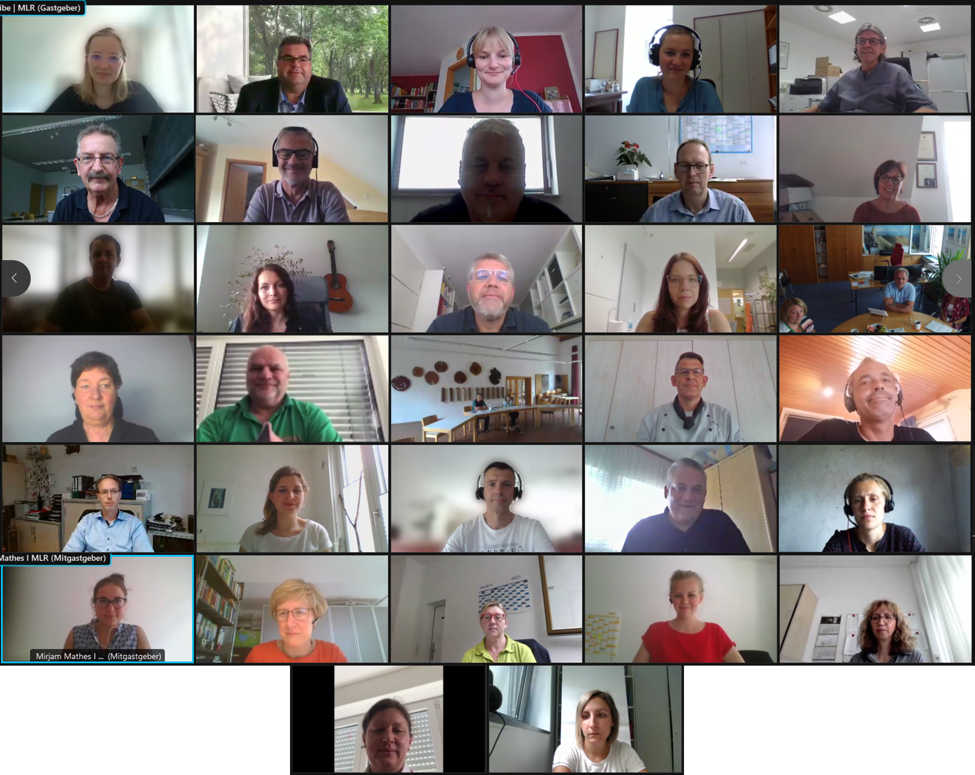 Screenshot mit den Videokacheln der Teilnehmenden aus der Auftaktveranstaltuung